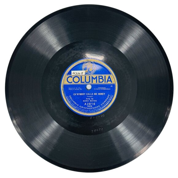 Nora Bayes Everybody Calls Me Honey 10in Shellac 78 RPM Columbia A2816 - Picture 1 of 4